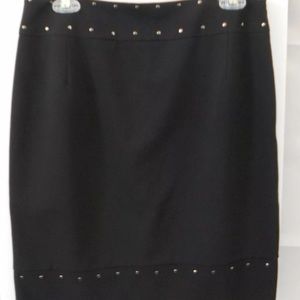 Covington sz 8 Black Skirt Rayon Dressy Work Knee